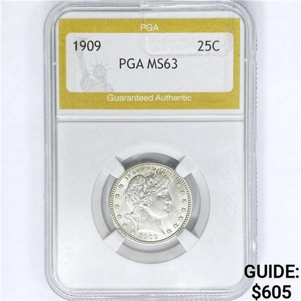 1909 Barber Quarter PGA MS63