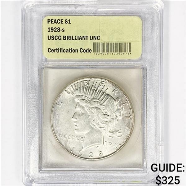 1928-S Silver Peace Dollar USCG BU