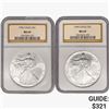 Image 1 : [2] 1995-1996 Silver Eagle NGC MS69