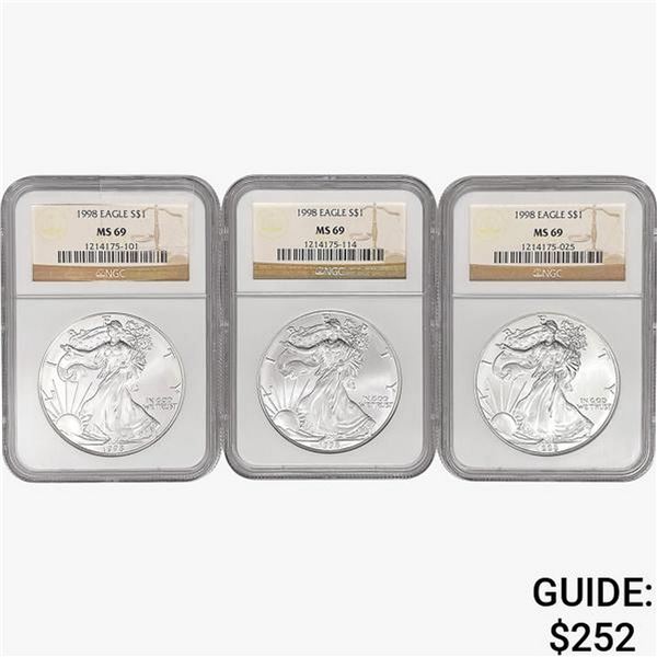 [3] 1998 Silver Eagle NGC MS69