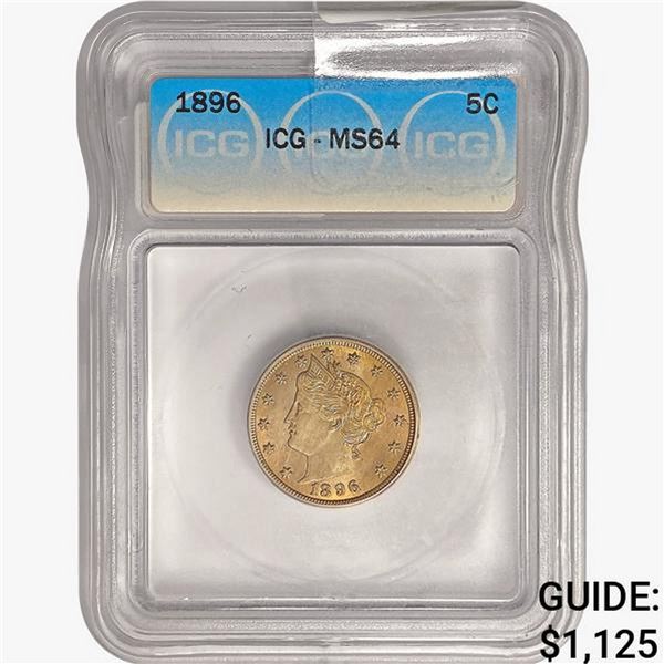 1896 Liberty Victory Nickel ICG MS64
