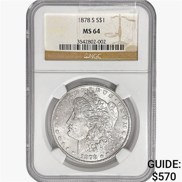 1878-S Morgan Silver Dollar NGC MS64