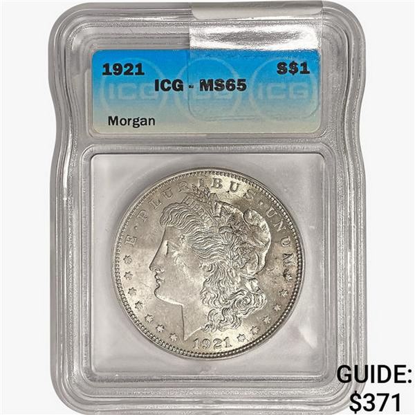 1921 Morgan Silver Dollar ICG MS65