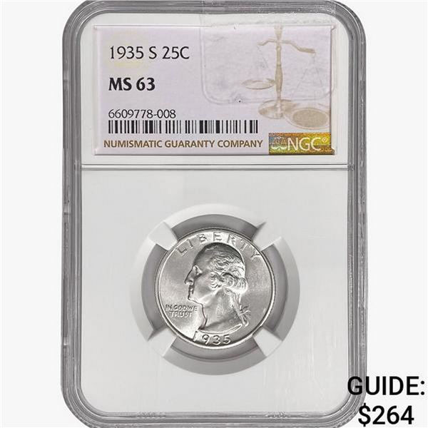 1935-S Washington Silver Quarter NGC MS63