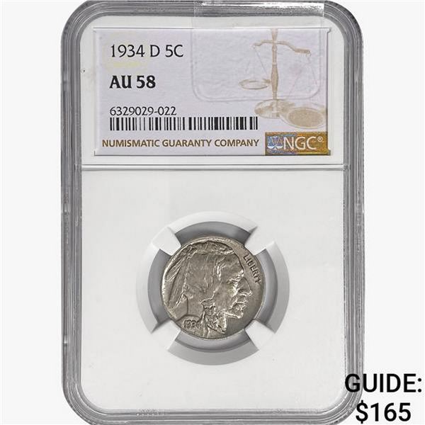 1934-D Buffalo Nickel NGC AU58