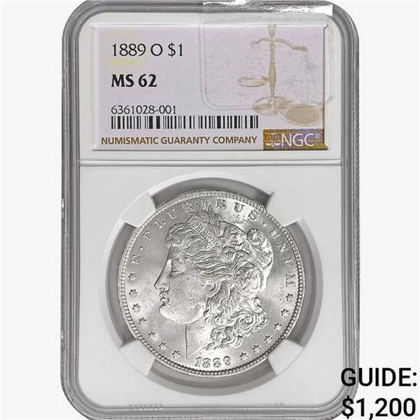 1889-O Morgan Silver Dollar NGC MS62
