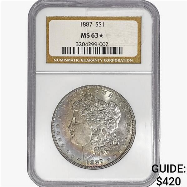 1887 Morgan Silver Dollar NGC MS63*