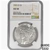 1923-D Silver Peace Dollar NGC AU58