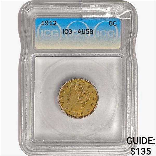 1912 Liberty Victory Nickel ICG AU58