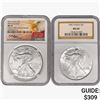 Image 1 : [2] 1987 & 2016 Silver Eagle NGC MS69/70