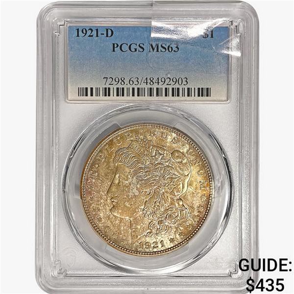 1921-D Morgan Silver Dollar PCGS MS63