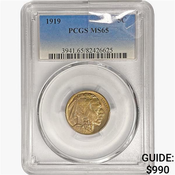 1919 Buffalo Nickel PCGS MS65