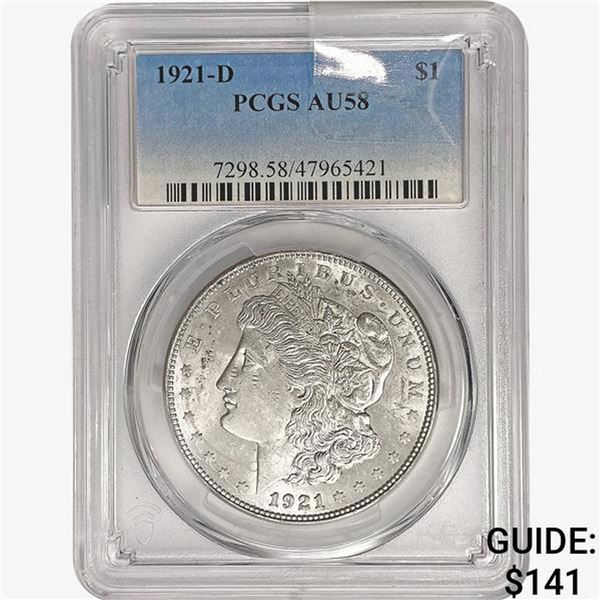 1921-D Morgan Silver Dollar PCGS AU58