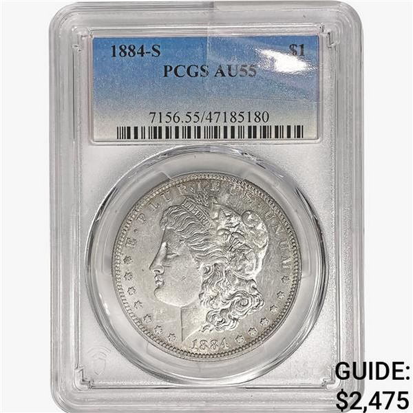 1884-S Morgan Silver Dollar PCGS AU55