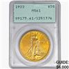 Image 1 : 1922 $20 Gold Double Eagle PCGS MS61