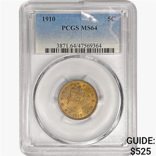 1910 Liberty Victory Nickel PCGS MS64