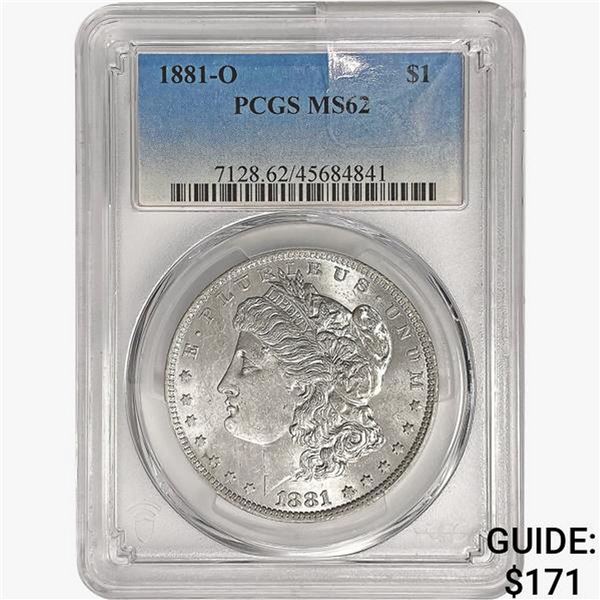 1881-O Morgan Silver Dollar PCGS MS62