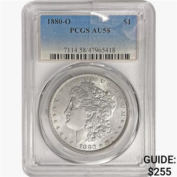 1880-O Morgan Silver Dollar PCGS AU58