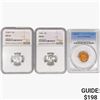 Image 1 : [3] 1940-1956 2 10C, 1 1C NGC/PCGS MS