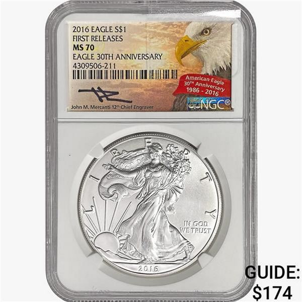 2016 Silver Eagle NGC MS70