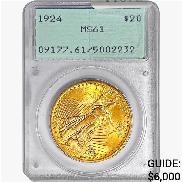 1924 $20 Gold Double Eagle PCGS MS61