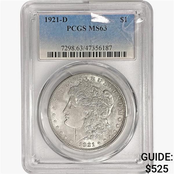 1921-D Morgan Silver Dollar PCGS MS63