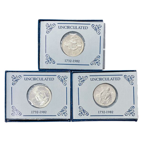 1982-D Washington Comm. Half Dollars [3 Coins]