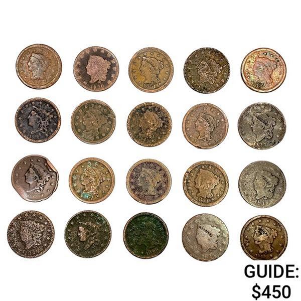 1817-1851 Large Cents (20 Coins)
