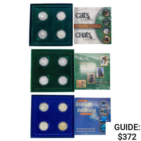1997-1999 50c 4 Coin Canada Nature Set (3 Sets)