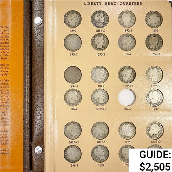 1892-1916 Barber Quarter Book (71 Coins)