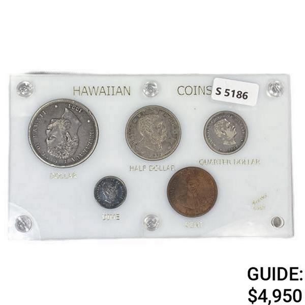 1883 Hawaiian Coin Set (5 Coins)