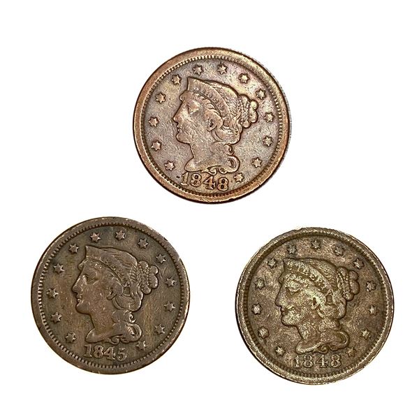 1845-1848 Large Cents [3 Coins]