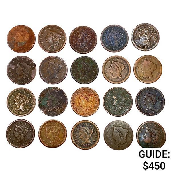 1817-1853 Large Cents (20 Coins)