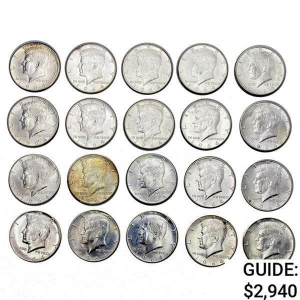 1964 Kennedy Half Dollars (20 Coins)