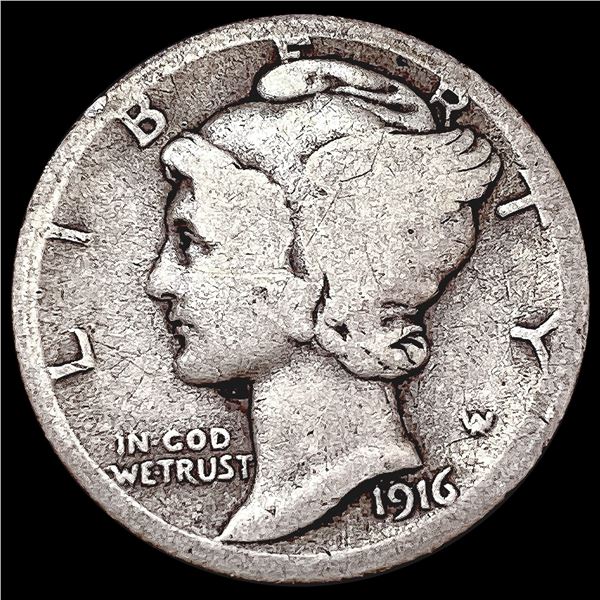 1916-D Mercury Dime NICELY CIRCULATED