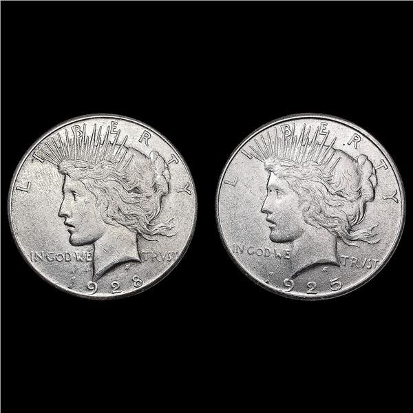 [2] Peace Silver Dollars [1925-S, 1928-S] CLOSELY