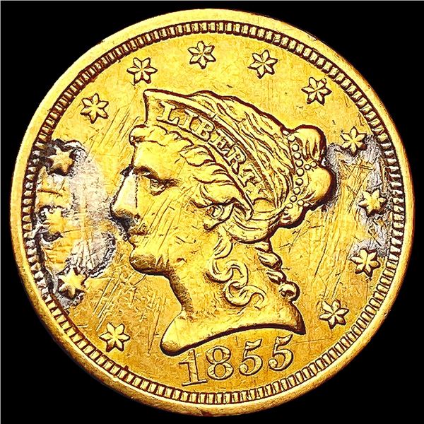 1855 $2.50 Gold Quarter Eagle NICELY CIRCULATED