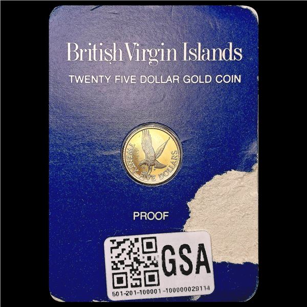 1980 Brtish Virgin Isles .75g Gold Coin GEM BU