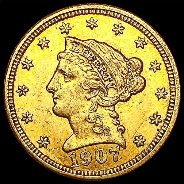 1907 $2.50 Gold Quarter Eagle CLOSELY UNCIRCULATED