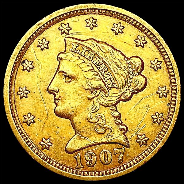 1907 $2.50 Gold Quarter Eagle CLOSELY UNCIRCULATED