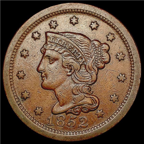 1852 Braided Hair Large Cent CLOSELY UNCIRCULATED