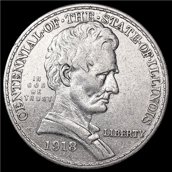 1918 Illinois Half Dollar CLOSELY UNCIRCULATED