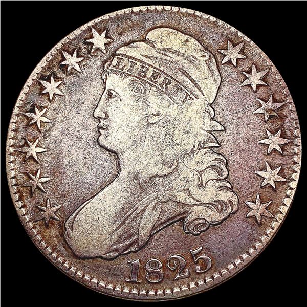 1825 Capped Bust Half Dollar LIGHTLY CIRCULATED