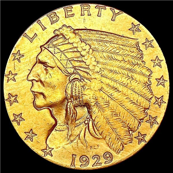 1929 $2.50 Gold Quarter Eagle CLOSELY UNCIRCULATED