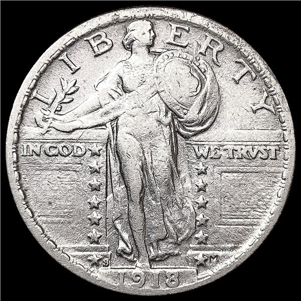 1918-S Standing Liberty Quarter LIGHTLY CIRCULATED