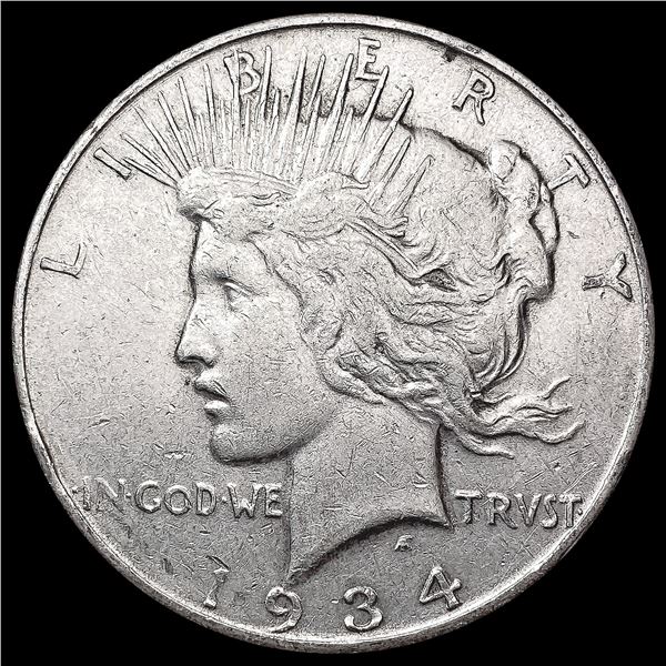 1934-D Silver Peace Dollar ABOUT UNCIRCULATED