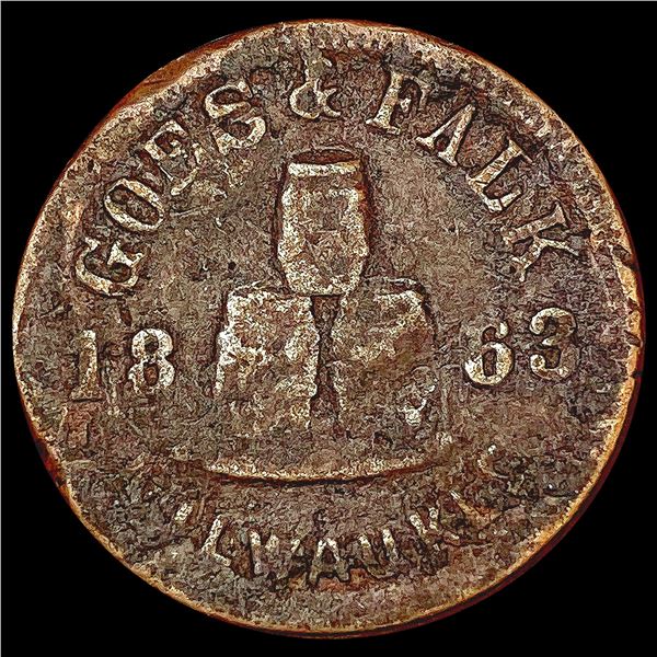 1863 Civil War Token NICELY CIRCULATED