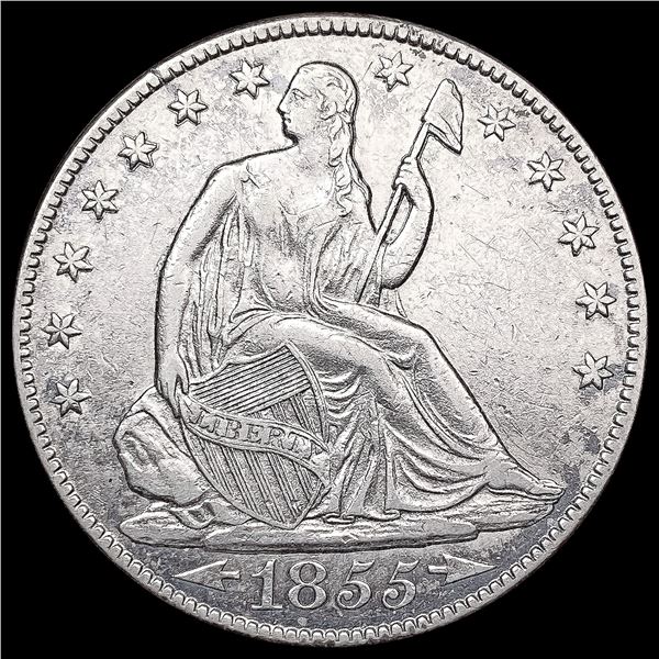 1855-O Arws Seated Liberty Half Dollar NEARLY UNCI