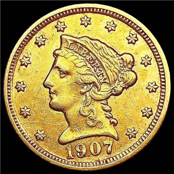 1907 $2.50 Gold Quarter Eagle CLOSELY UNCIRCULATED