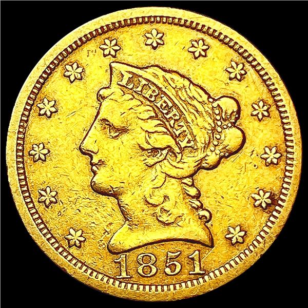1851 $2.50 Gold Quarter Eagle NEARLY UNCIRCULATED